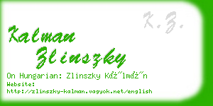 kalman zlinszky business card